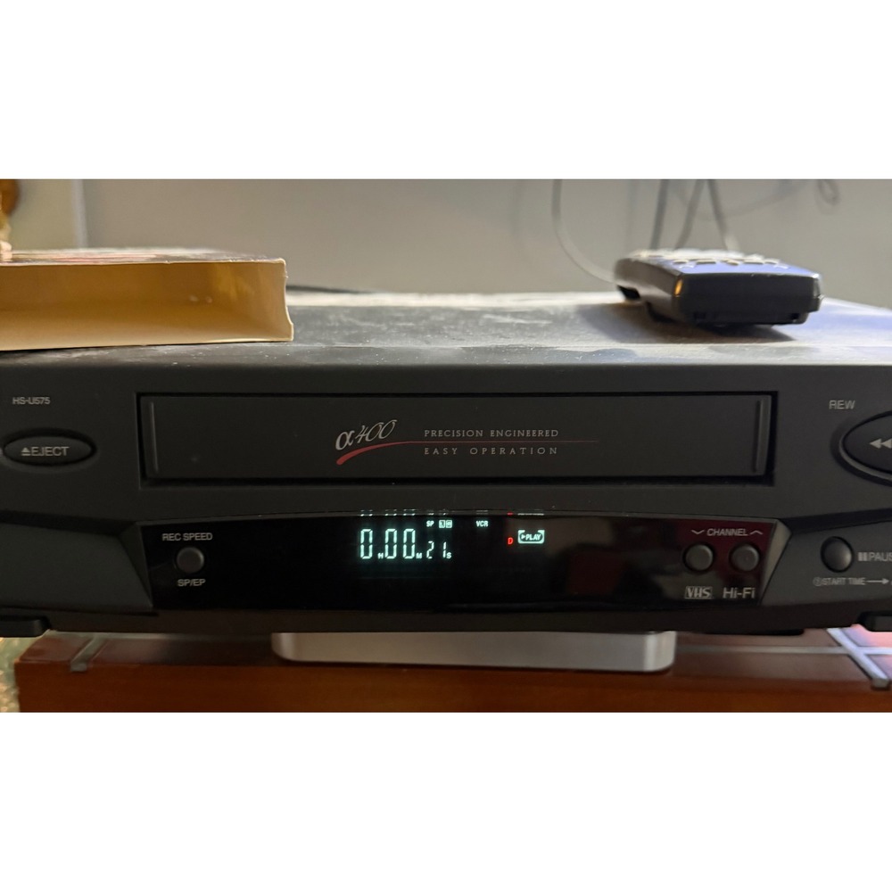 Mitsubishi HS-U575 VHS VCR Player 4-Head Hi-Fi Stereo Alpha 400  Remote WORKS